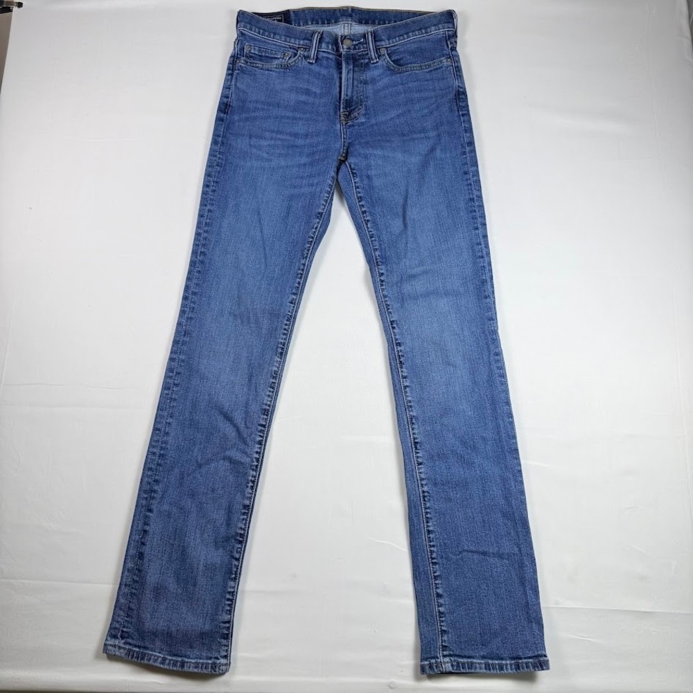 Abercrombie & Fitch Kennan Straight Blue Jeans Mens 28x34 Stretch Medium Wash